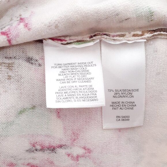 Jones New York Wrap Sweater PL Pink Floral Silk 288A - Picture 6 of 6